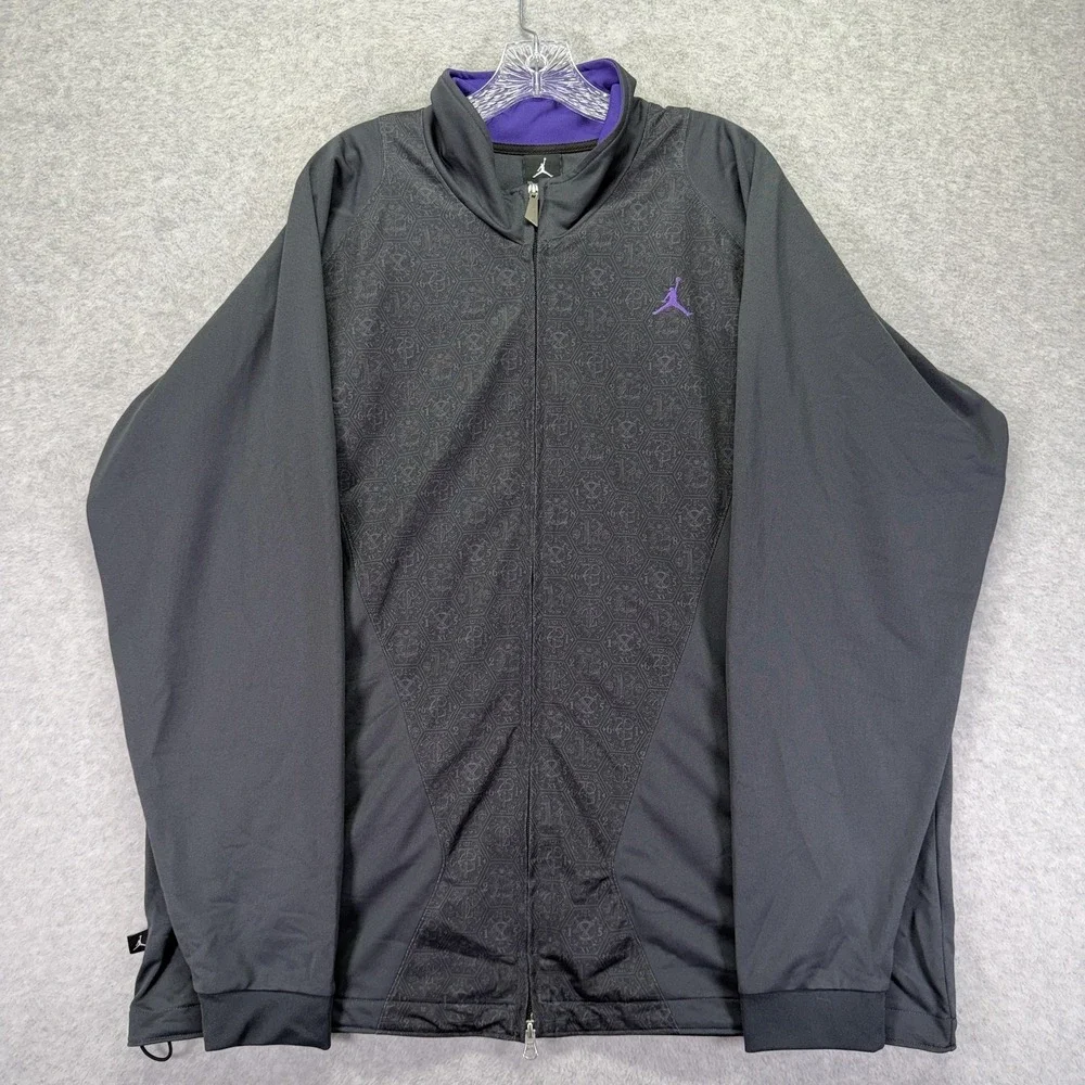 Jordan Jacket Mens 2XL Black Purple Dri-FIT Full Zip Athletic Jumpman Nike